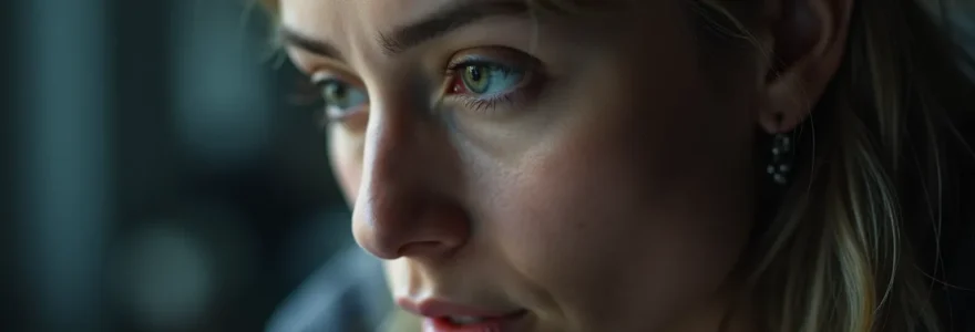 Photo réaliste d'une personne concentrée travaillant sur un projet de formation professionnelle, avec un éclairage cinématographique et un fond épuré avec espace négatif